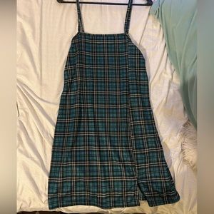 Mini green plaid dress
